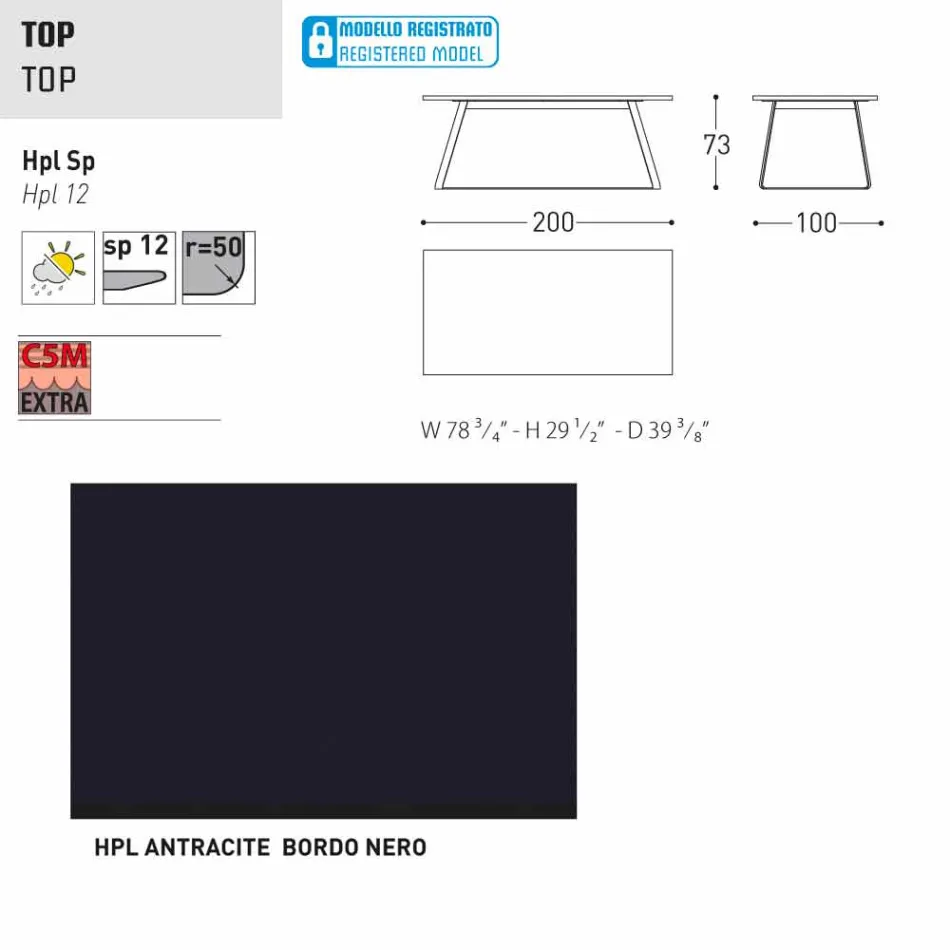 Varaschin Kolonaki masă de grădină modernă în diferite dimensiuni Viadurini