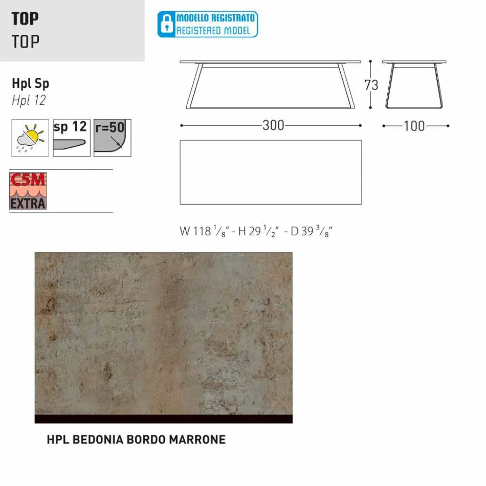 Varaschin Kolonaki masă de grădină modernă în diferite dimensiuni Viadurini