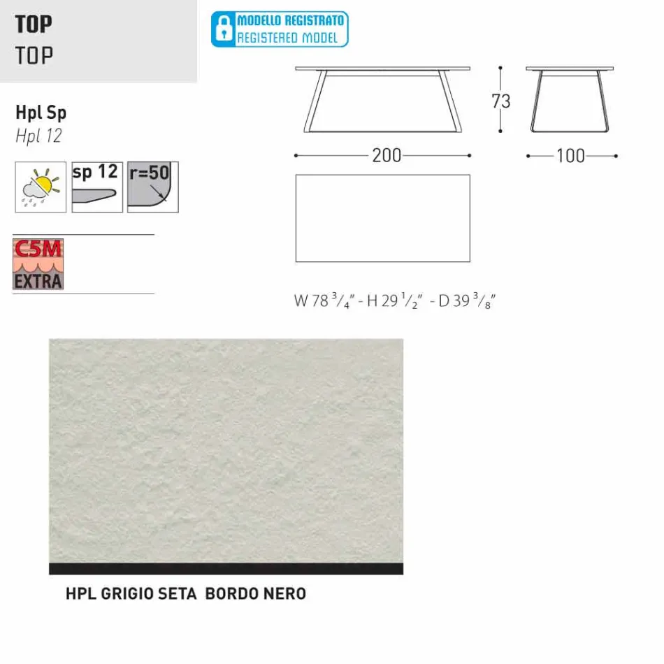 Varaschin Kolonaki masă de grădină modernă în diferite dimensiuni Viadurini
