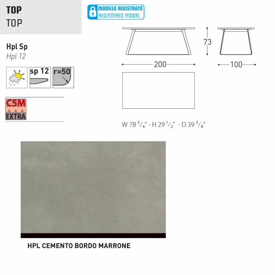 Varaschin Kolonaki masă de grădină modernă în diferite dimensiuni Viadurini