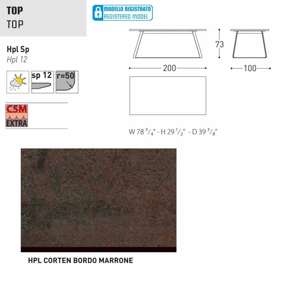 Varaschin Kolonaki masă de grădină modernă în diferite dimensiuni Viadurini