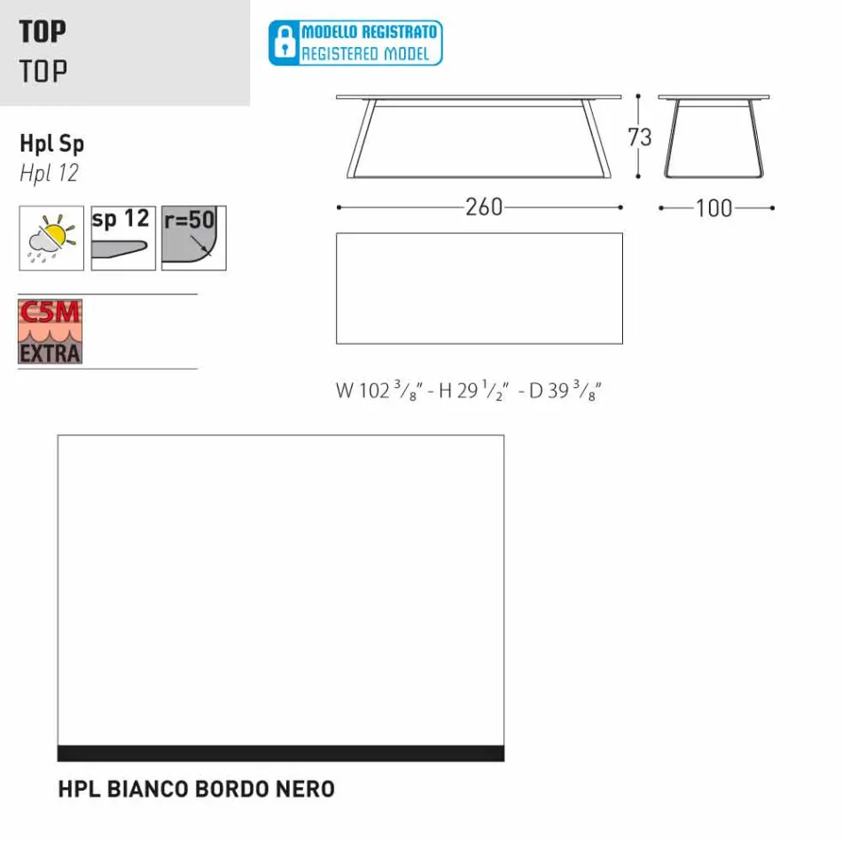 Varaschin Kolonaki masă de grădină modernă în diferite dimensiuni Viadurini