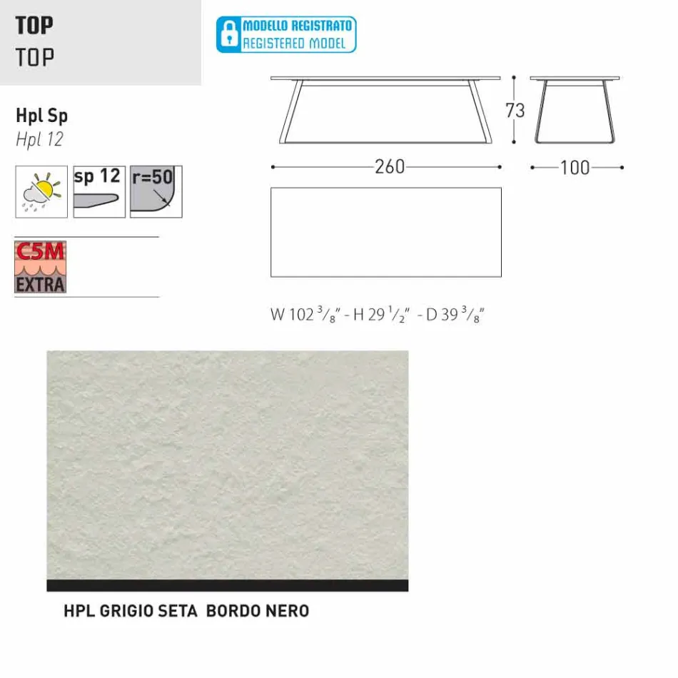 Varaschin Kolonaki masă de grădină modernă în diferite dimensiuni Viadurini