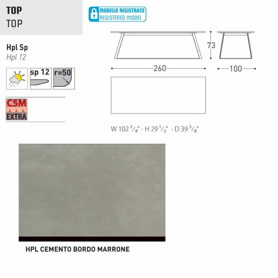 Varaschin Kolonaki masă de grădină modernă în diferite dimensiuni Viadurini