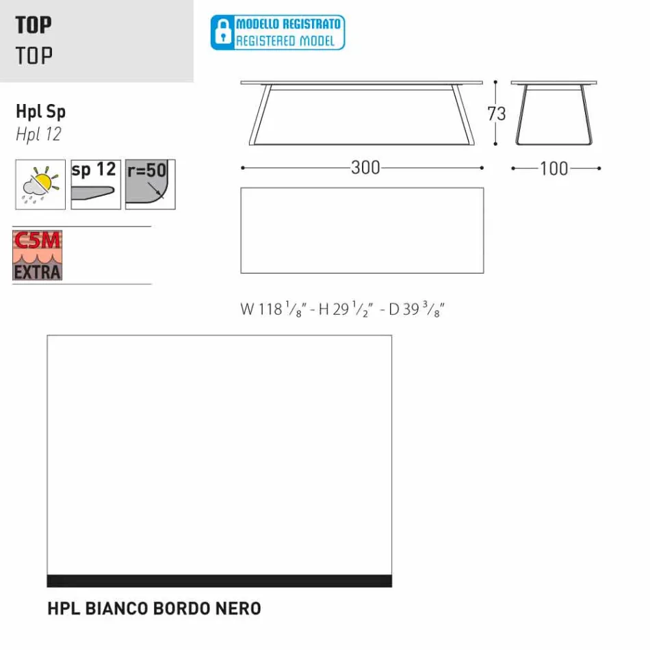 Varaschin Kolonaki masă de grădină modernă în diferite dimensiuni Viadurini