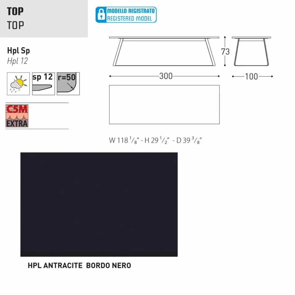 Varaschin Kolonaki masă de grădină modernă în diferite dimensiuni Viadurini