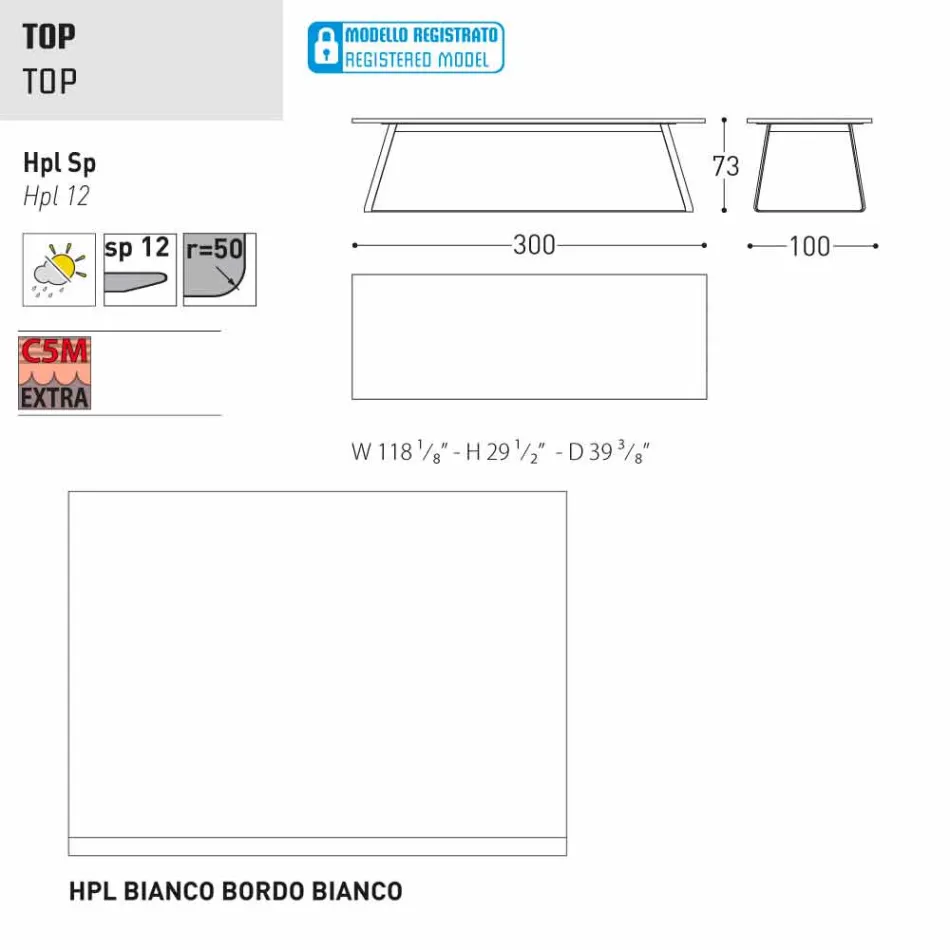 Varaschin Kolonaki masă de grădină modernă în diferite dimensiuni Viadurini