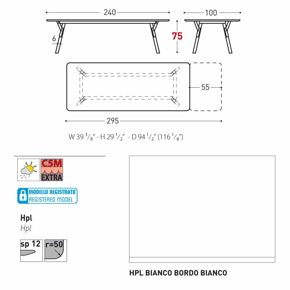 Varaschin Link tabel extensie grădină cu picioare din lemn de tec, H75 cm Viadurini