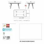 Varaschin Link tabel extensie grădină cu picioare din lemn de tec, H75 cm Viadurini