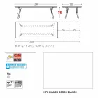 Varaschin Link tabel extensie grădină cu picioare din lemn de tec, H75 cm Viadurini