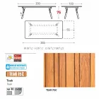 Varaschin Link tabel extensie grădină cu picioare din lemn de tec, H75 cm Viadurini