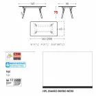 Varaschin Link tabel extensie grădină cu picioare din lemn de tec, H75 cm Viadurini