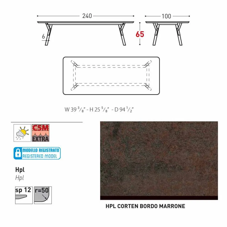 Varaschin Link masa de gradina cu picioare din lemn de tec, H 65 cm Viadurini