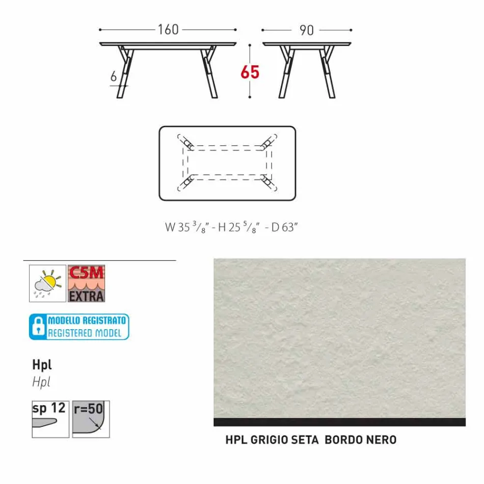 Varaschin Link masa de gradina cu picioare din lemn de tec, H 65 cm Viadurini
