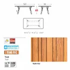 Varaschin Link masa de gradina cu picioare din lemn de tec, H 65 cm Viadurini