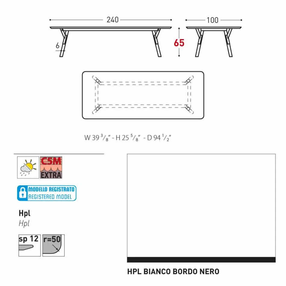 Varaschin Link masa de gradina cu picioare din lemn de tec, H 65 cm Viadurini