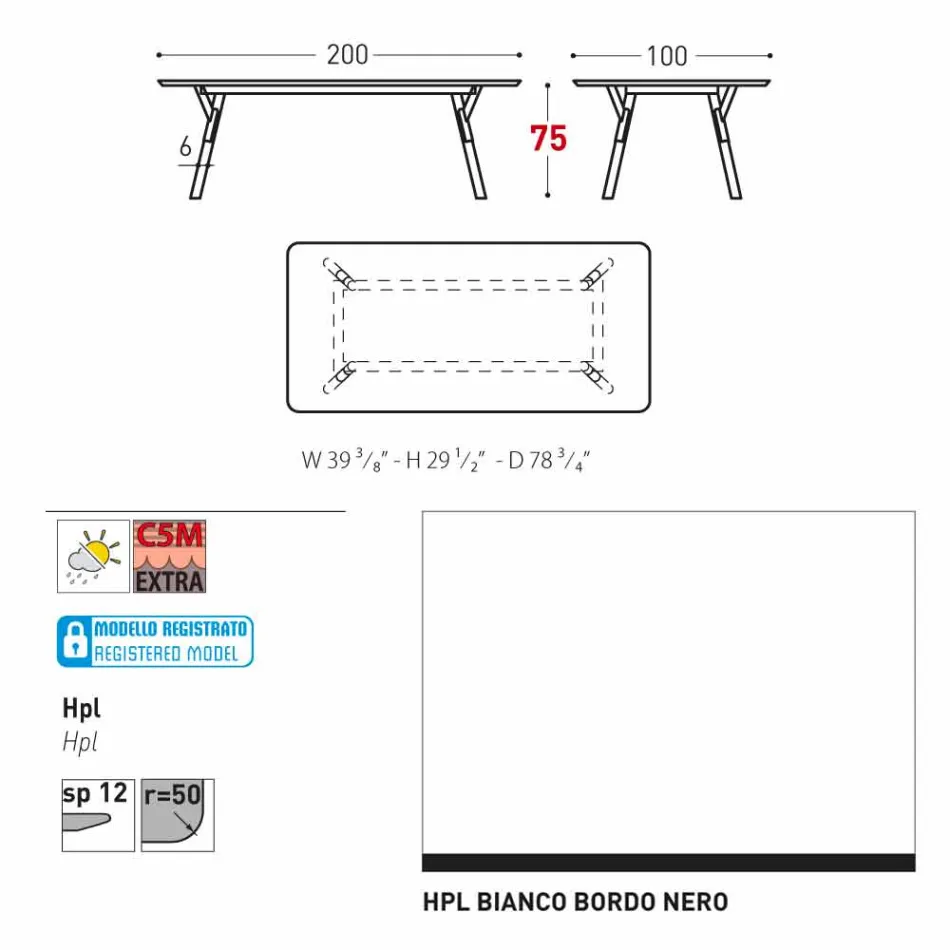 Varaschin Link masa de gradina cu picioare din lemn de tec, H 75 cm Viadurini