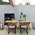 Varaschin Link masa de gradina cu picioare din lemn de tec, H 75 cm Viadurini