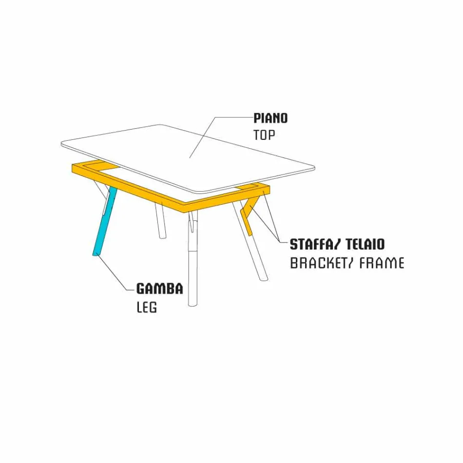 masă fixă ​​Varaschin Legătura de externe sau interne H 65 cm Viadurini