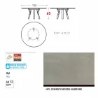 Legătură Varaschin Masă rotundă în aer liber cu picioare din lemn de tec, H 65cm Viadurini