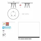 Legătură Varaschin Masă rotundă în aer liber cu picioare din lemn de tec, H 65cm Viadurini