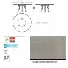 Legătură Varaschin Masă rotundă în aer liber cu picioare din lemn de tec, H 65cm Viadurini