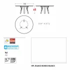 Legătură Varaschin Masă rotundă în aer liber cu picioare din lemn de tec, H 65cm Viadurini