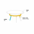 Tabel Varaschin Link-uri rotundă pentru design modern interior / exterior, H 65 cm Viadurini