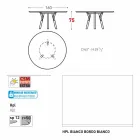 Varaschin Link-uri Masă rotundă grădină design modern, H 75 cm Viadurini