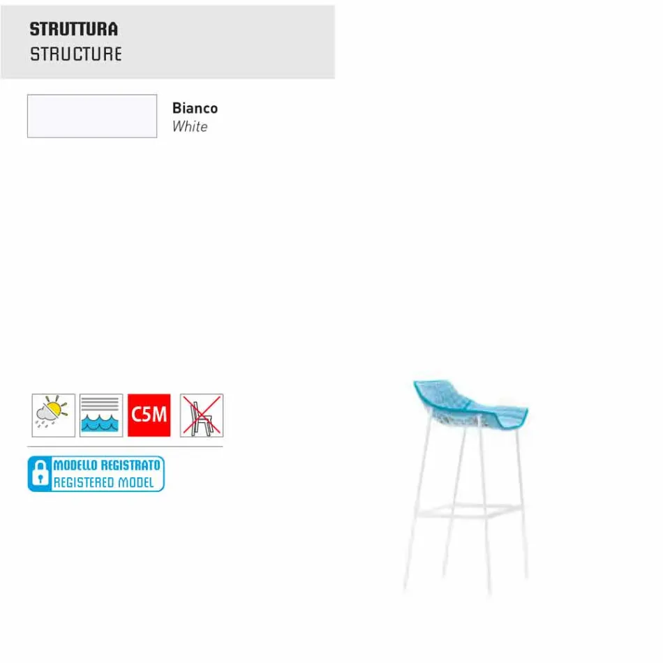 Varaschin Summer Set scaun exterior din oțel și țesătură Viadurini