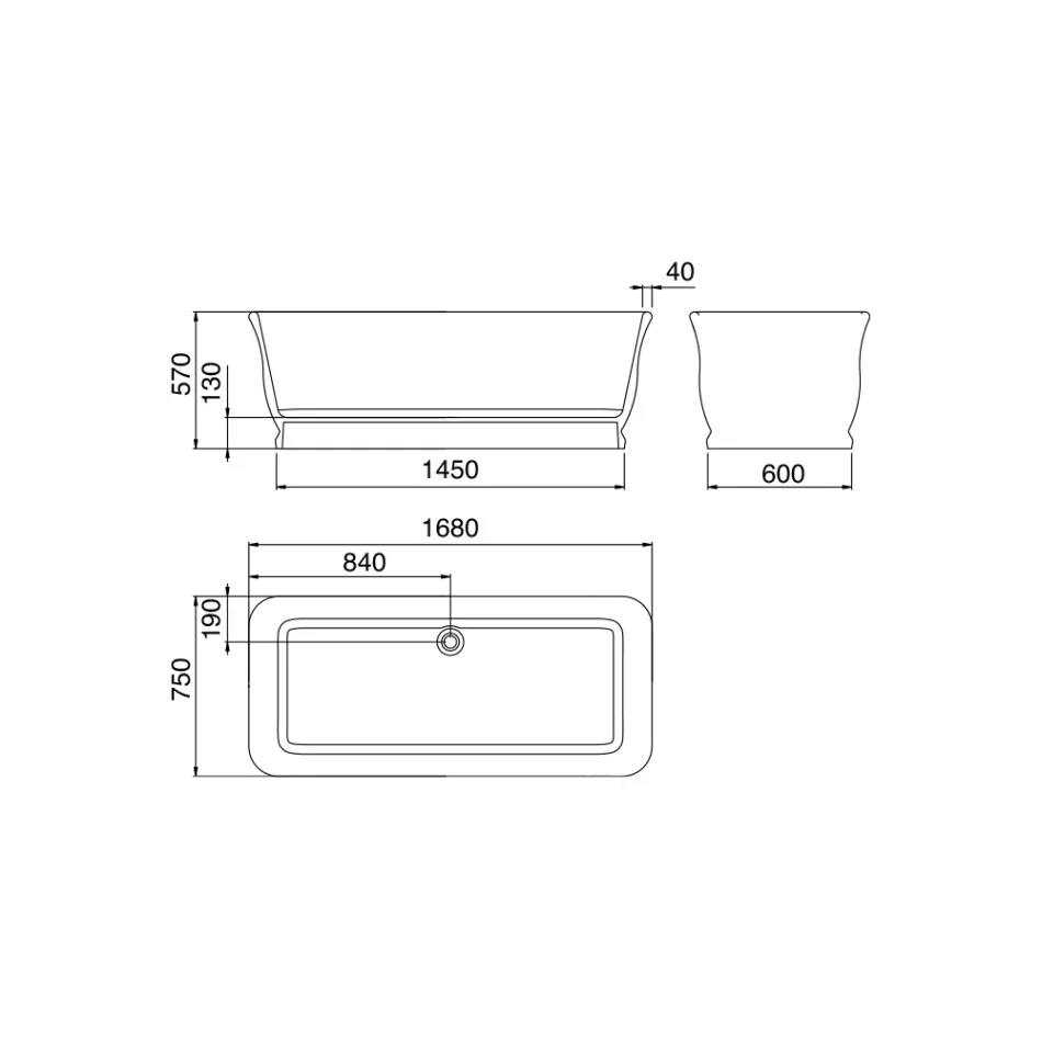 Cada de baie albă de sine stătătoare în suprafață solidă Made in Italy - Cleopatra Viadurini