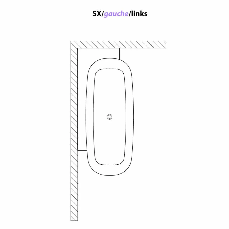 Cadă de sine stătătoare cu design alb în stil modern - Lipperiavas1 Viadurini