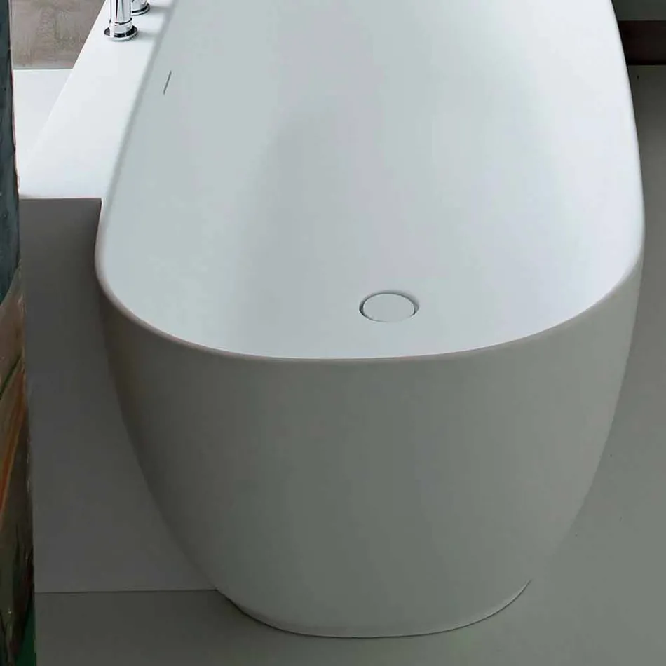 Cadă de sine stătătoare cu design alb în stil modern - Lipperiavas1 Viadurini