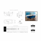 Cada de baie Freestanding Fonta cu picioare Diane Viadurini