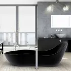 Cada de baie lacuit, design modern, Wave Viadurini