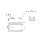 Cada de baie cu suprafață solidă alb mat cu picioare - grade Viadurini