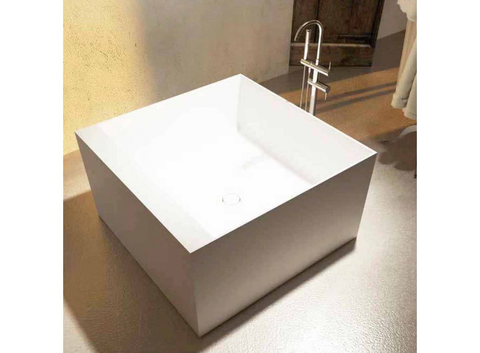 Cadă de baie pătrată, construită în Italia, design Argentera Viadurini