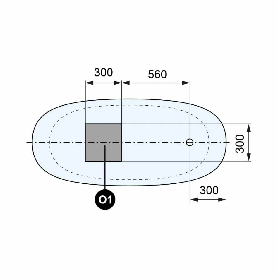 Tub liber, Design solid de suprafață lucioasă / mată - văl Viadurini