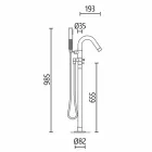 Tub liber, Design solid de suprafață lucioasă / mată - văl Viadurini