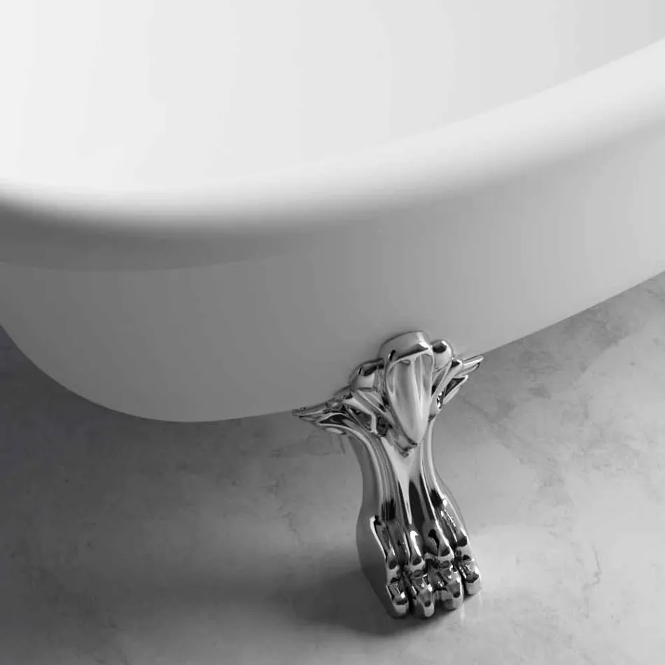 Tub liber, design victorian în suprafață solidă - ploaie Viadurini