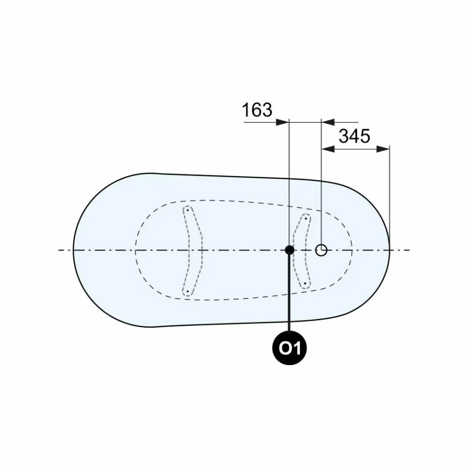 Tub liber, design victorian în suprafață solidă - ploaie Viadurini