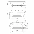 Design Free Standing Bath, Picioare în Chrome Finish - Gratuit Viadurini