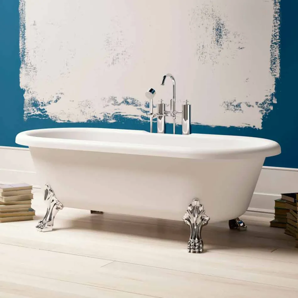 Design Free Standing Bath, Picioare în Chrome Finish - Gratuit Viadurini