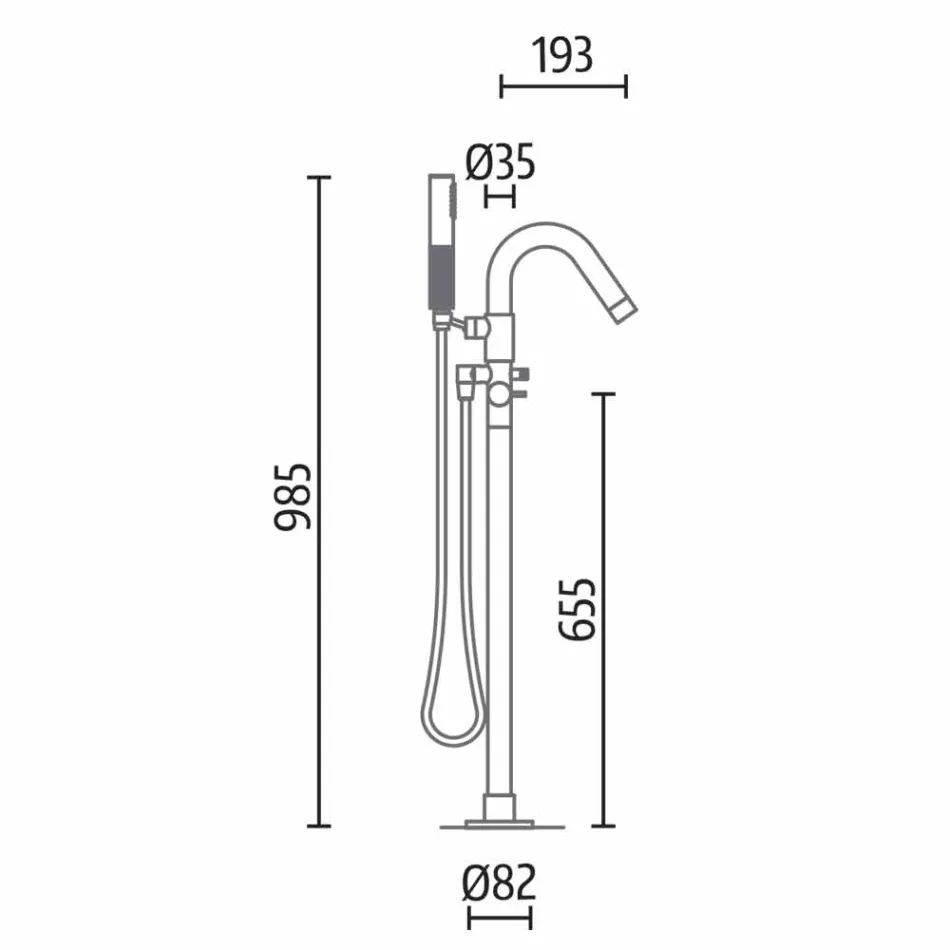 Tub liber, construit în Italia, în suprafață solidă Viadurini