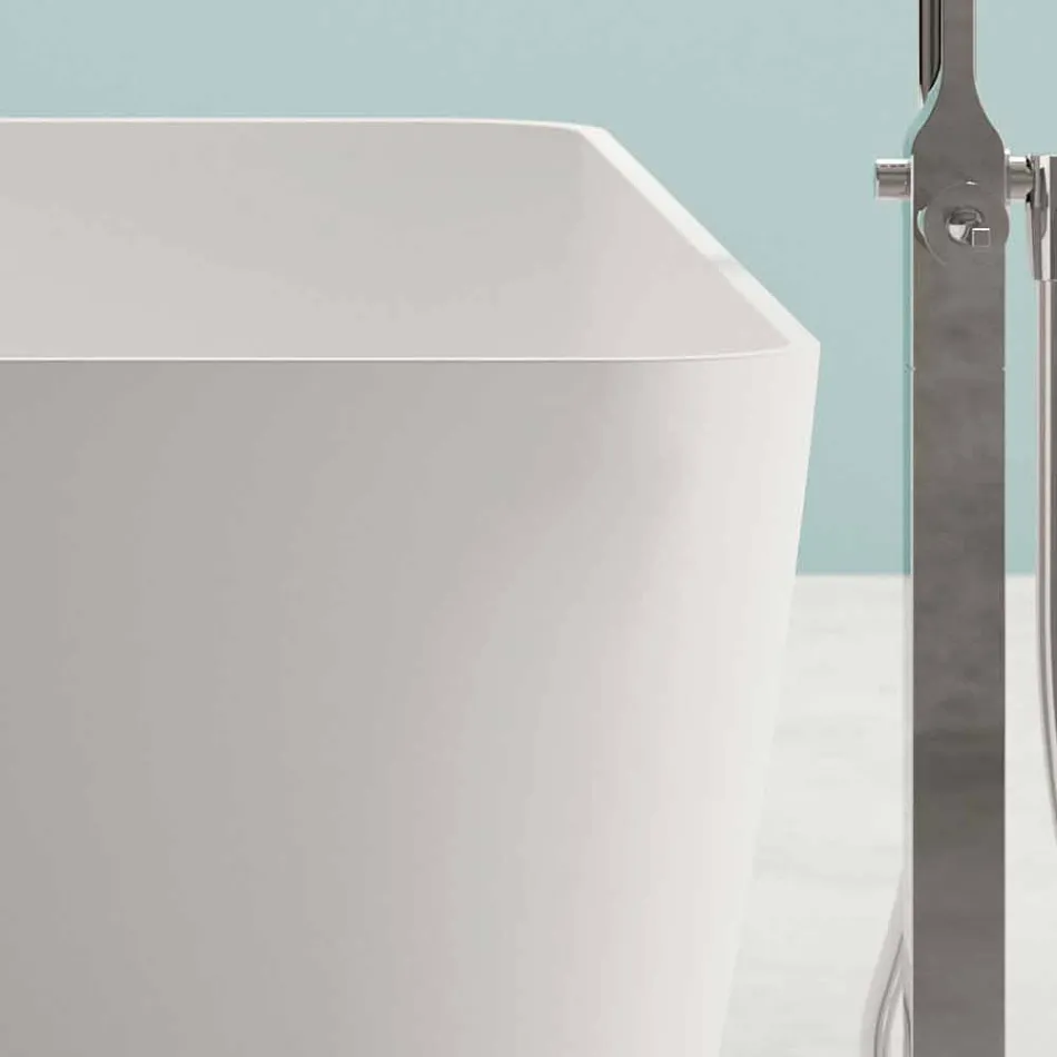 Proiectare modernă în aer liber Baie lucioasă alb sau mat - față Viadurini