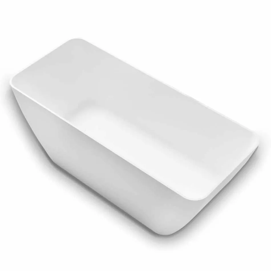 Proiectare modernă în aer liber Baie lucioasă alb sau mat - față Viadurini