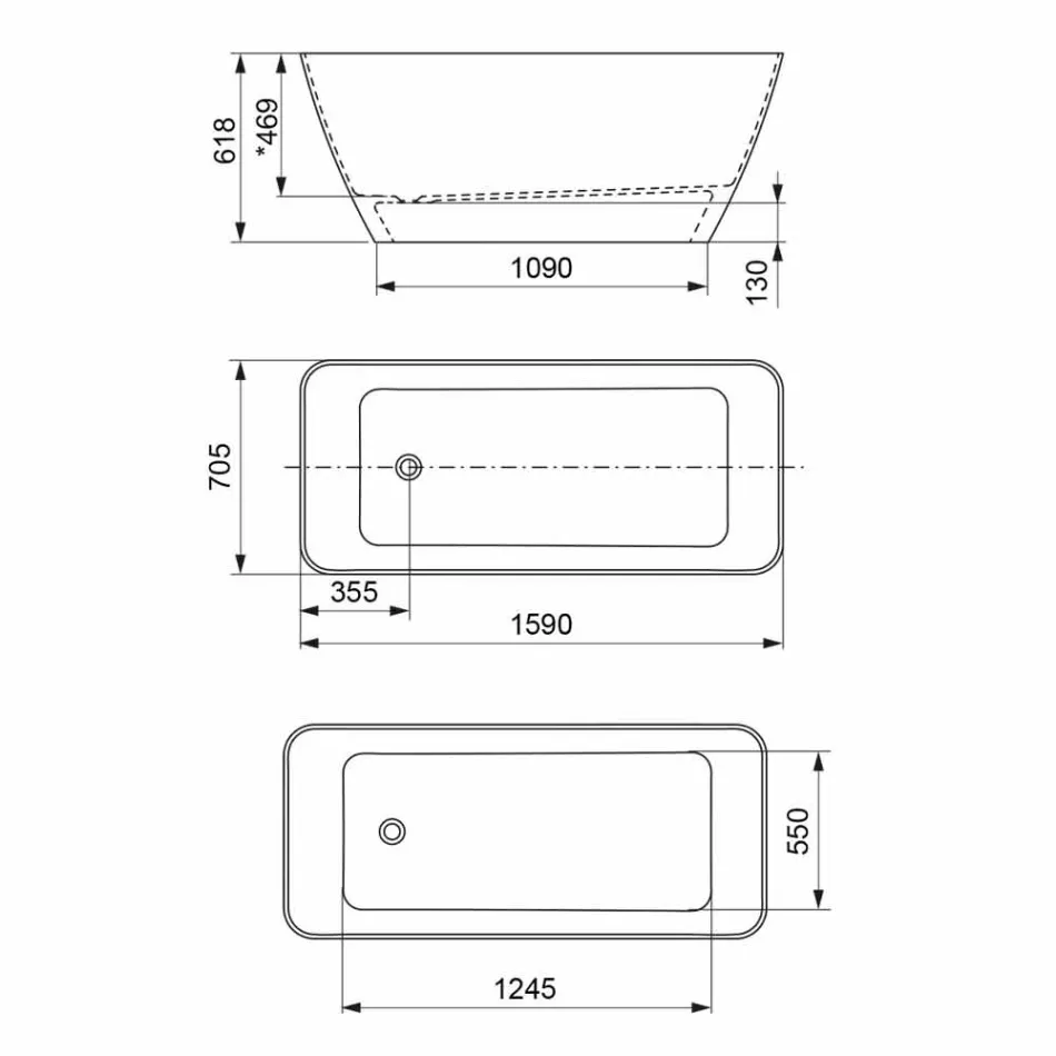 Proiectare modernă în aer liber Baie lucioasă alb sau mat - față Viadurini