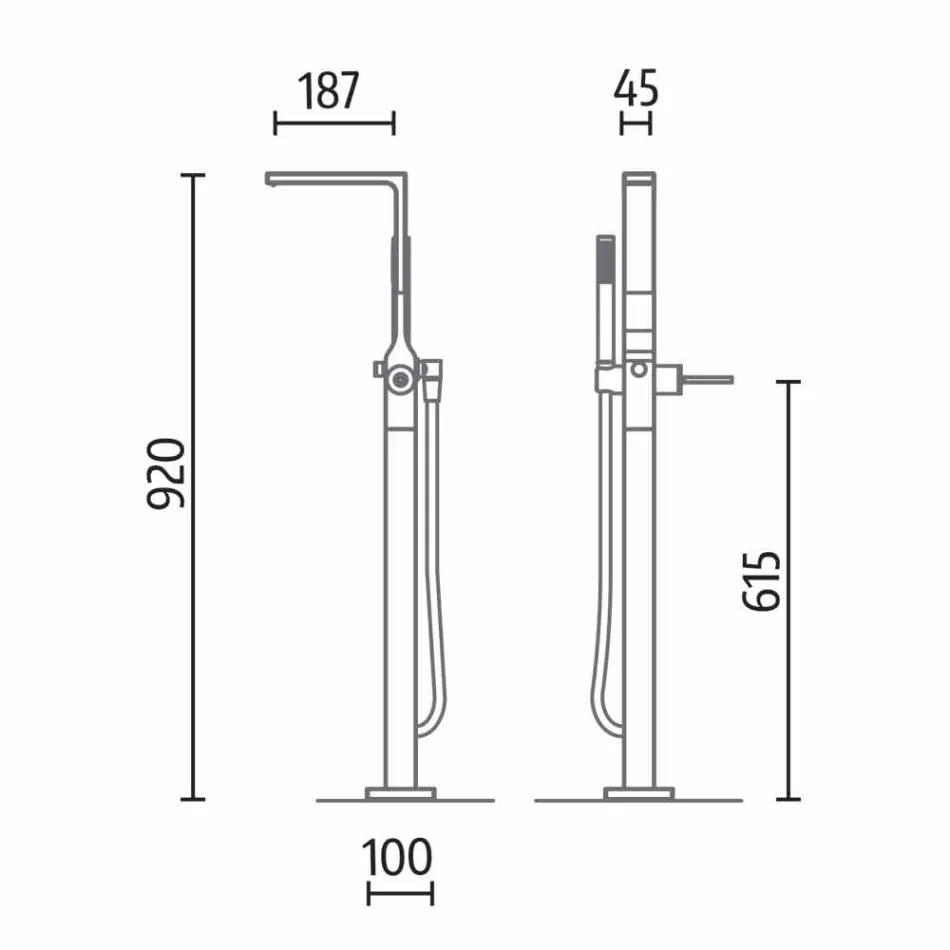 Proiectare modernă în aer liber Baie lucioasă alb sau mat - față Viadurini