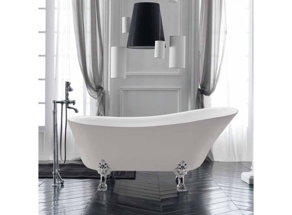 Freestanding Design baie în vara acrilic alb 1700x720 mm Viadurini