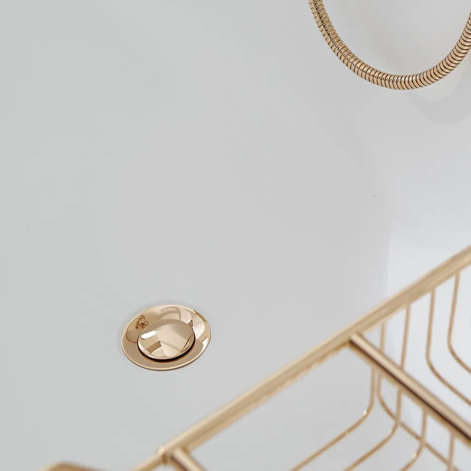 Cada cu suprafață solidă cu preaplin integrat Made in Italy - Aurelio Viadurini